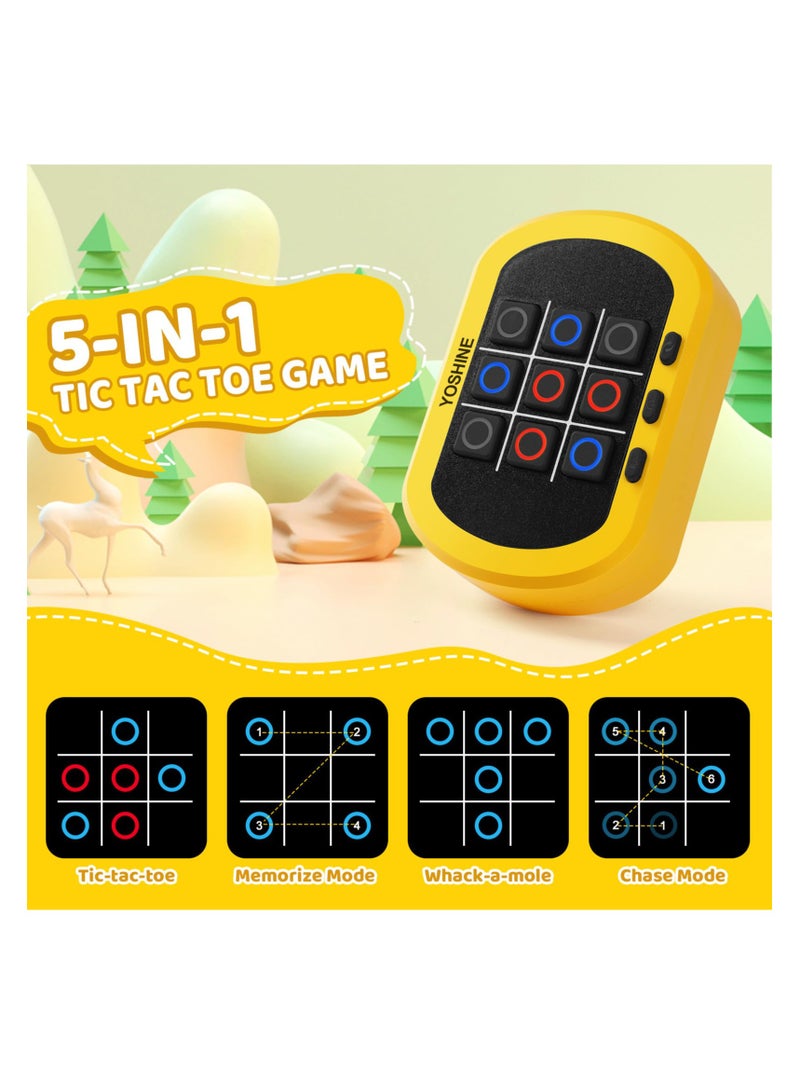 Portable educational games for children aged 4-7 - 5 video games + tic-tac-toe, handheld educational game console, exercise children's thinking and memory, mini portable travel toy, parent-child interactive educational toy, children's gift, with rechargeable battery, USB charger (free manual tic-tac-toe) - Image 2