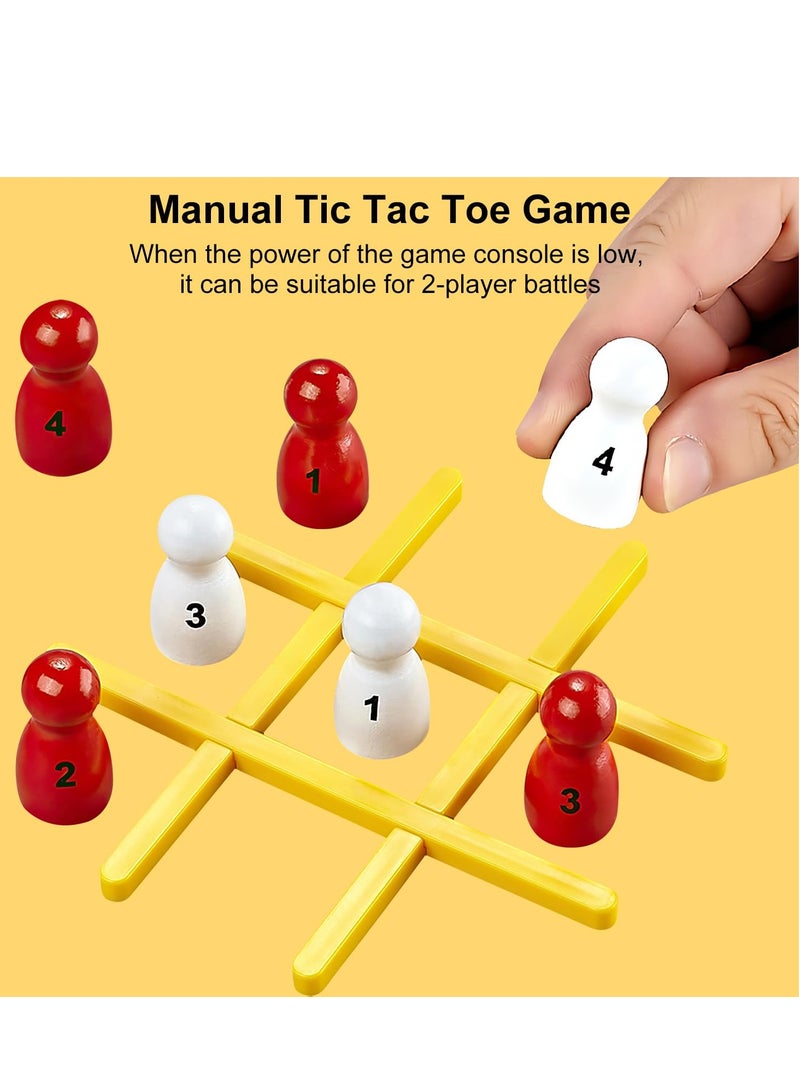 Portable educational games for children aged 4-7 - 5 video games + tic-tac-toe, handheld educational game console, exercise children's thinking and memory, mini portable travel toy, parent-child interactive educational toy, children's gift, with rechargeable battery, USB charger (free manual tic-tac-toe) - Image 5