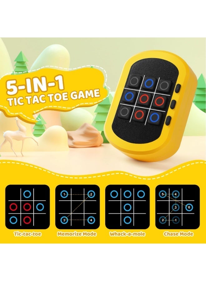 Portable educational games for children aged 4-7 - 5 video games + tic-tac-toe, handheld educational game console, exercise children's thinking and memory, mini portable travel toy, parent-child interactive educational toy, children's gift, with rechargeable battery, USB charger (free manual tic-tac-toe) - Image 2