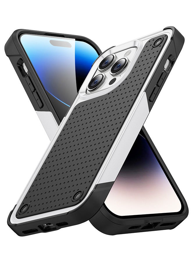 جراب Zchiko iPhone 14 Pro Max مقاس 6.7 بوصة مضاد للسقوط وامتصاص الصدمات ومضاد للخدش والظهر الصلب من الدرجة العسكرية ، جراب هاتف خلوي هجين لهاتف iPhone 14 Pro Max. اللون الأسود والأبيض - Image 1