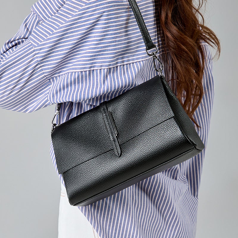Genuine Leather Women'S Bag Women'S High-End Touche Tooman Shoulder Bag Niche All-Match Top-Layer Cowhide Crossbody Bag - Image 2