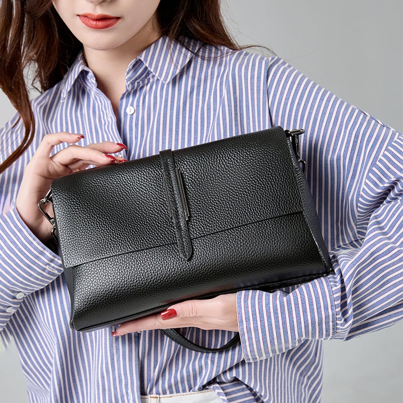 Genuine Leather Women'S Bag Women'S High-End Touche Tooman Shoulder Bag Niche All-Match Top-Layer Cowhide Crossbody Bag - Image 3
