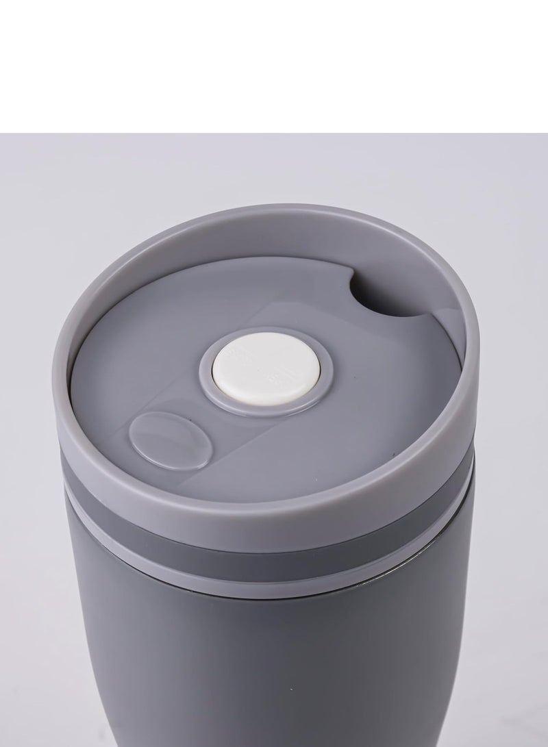Nessan Insulated Stainless Steel Vacuum Mug, Your Perfect Portable Thermal Tumbler for Hot and Cold Beverages Anywhere: Home, Gym, Outdoors, Office, and School-360ML- Grey - Image 2