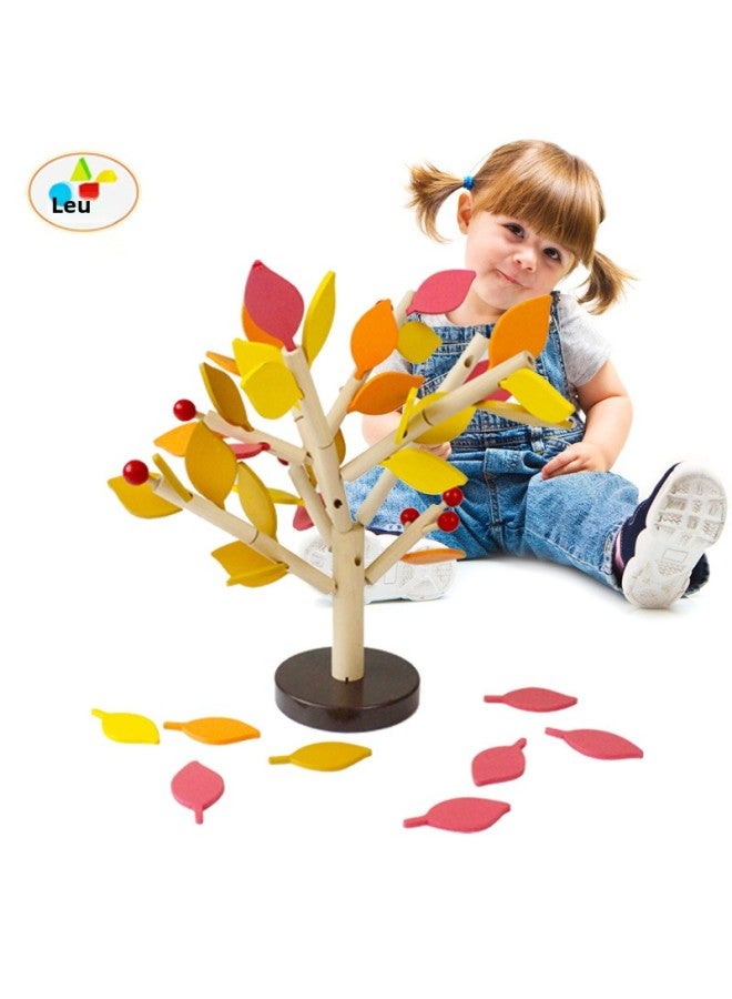 Children's Toy Plug-in Leaf Tree MS18 Style Optional Hands-on Brain-moving Educational Toy 0.4-Color:Orange Style  - Image 1