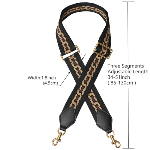 RICLVS Crossbody Bag Strap Soft Cotton Adjustable Replacement Purse (black pattern) - Image 5