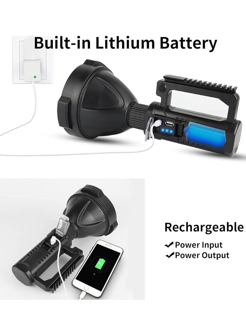 Rechargeable LED Flashlight, Super Bright 90,000 Lumens Searchlight with 4 Lighting Modes, Handheld Spotlight with Foldable Tripod for Camping, Hiking  - Image 4