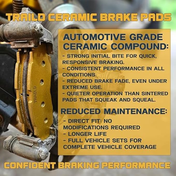 ريحني مجموعة وسادات فرامل السيراميك السيراميكية الأمامية الخلفية CanAm Maverick X3 ذات الأداء الخلفي من نوع Traild North Ridge 2017 2018 2019 - Image 4