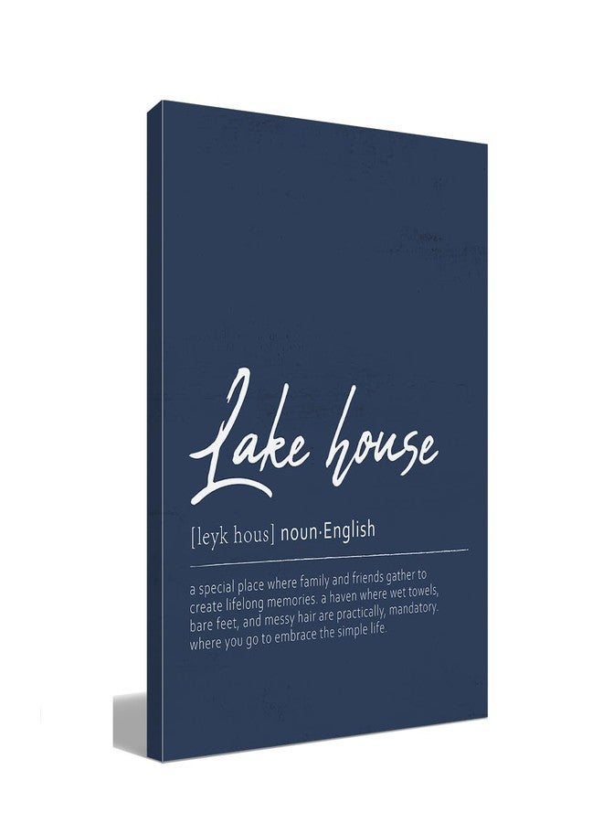 BIWSHA Lake House Definition Navy Canvas Wall Art Prints Decor for Lake House Summer Home,Lake Themed Paintings Art Decor 11x14 Inches,Gifts for Lake Lovers - Image 1
