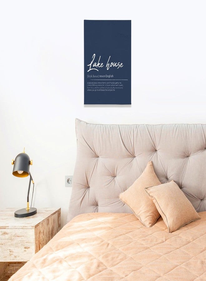 BIWSHA Lake House Definition Navy Canvas Wall Art Prints Decor for Lake House Summer Home,Lake Themed Paintings Art Decor 11x14 Inches,Gifts for Lake Lovers - Image 4