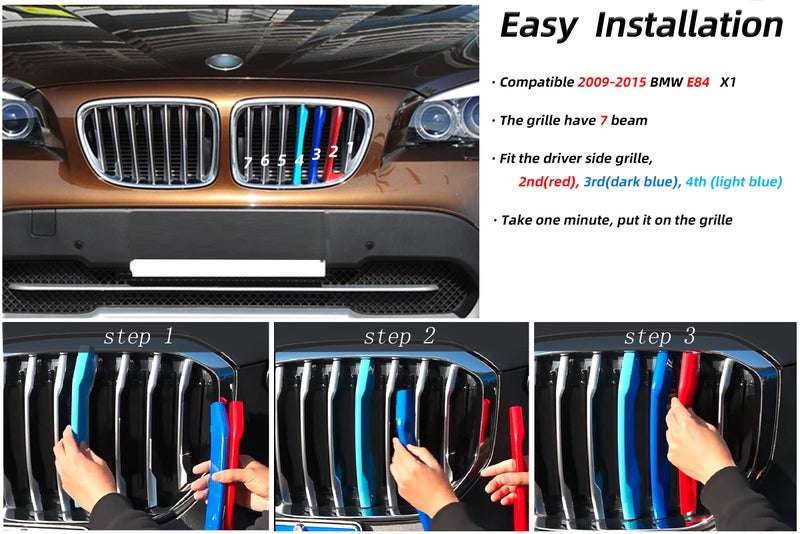 RPERZ Grille color stripes Compatible with BMW G07 X7 2023-2024 Grille insert trims accessories 7-Beam - Image 3