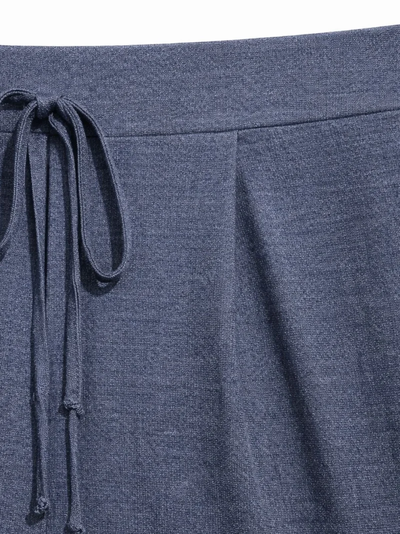 ميكسراي MIXRAY High Waist Wide Leg Palazzo Pants with Tie Detail