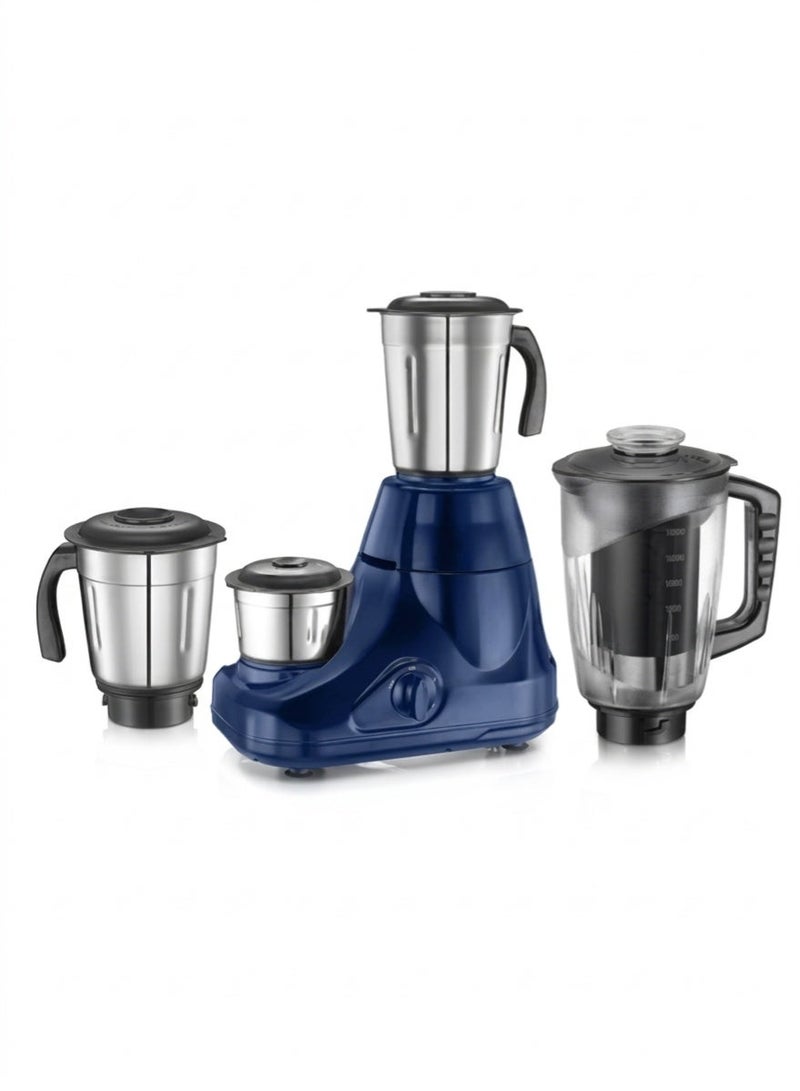 Astra Neo 750 Watt Mixer Grinder with 4 Jars (3 Stainless Steel + 1 Juicer) | Space-Saving Stacking Design | Super Efficient SS Blades | Blue |2Y Warranty | ISI Certified