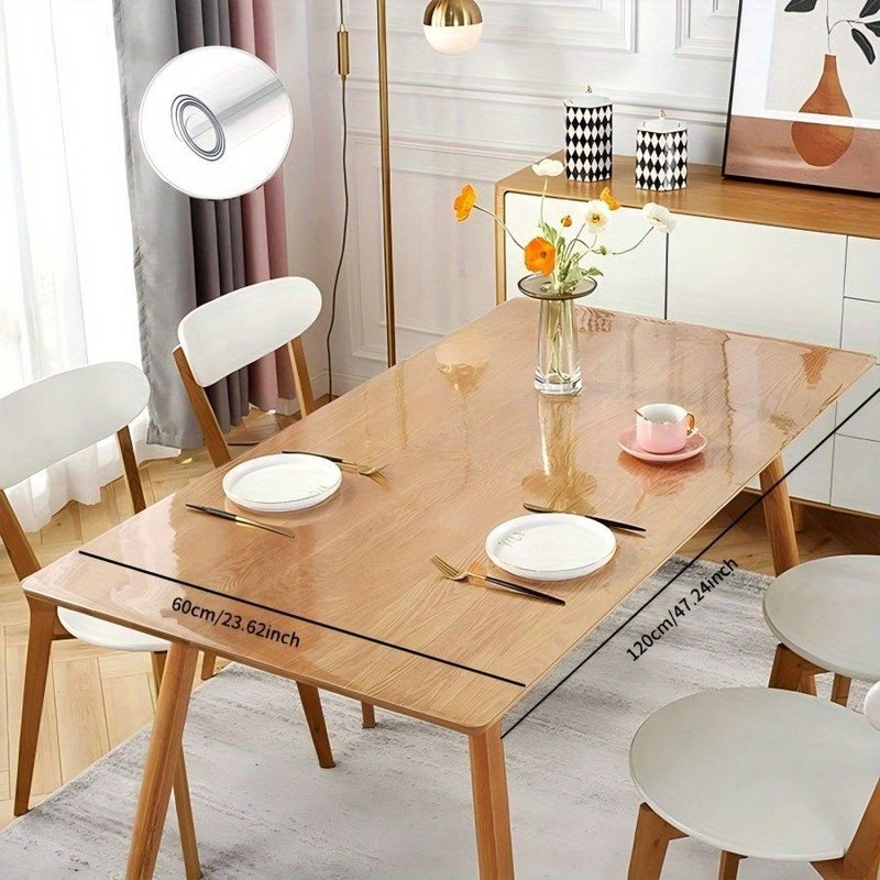 1.5mm Thick Clear Table Cover Protector For Desk Smooth Transparent Mat 31.5x150 - Image 3