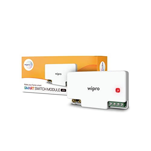 Wipro Smart Switch Module, 4 Switch Control Compatible with Alexa & Google Home (Pack of 1,White) - Image 1