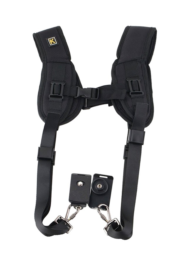 NIBEMINENT Dual Shoulder Neck Strap For DSLR/SLR Camera Black  - Image 1