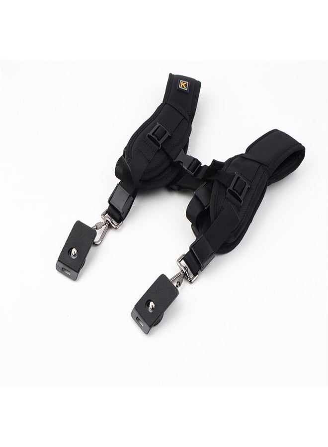 NIBEMINENT Dual Shoulder Neck Strap For DSLR/SLR Camera Black  - Image 2