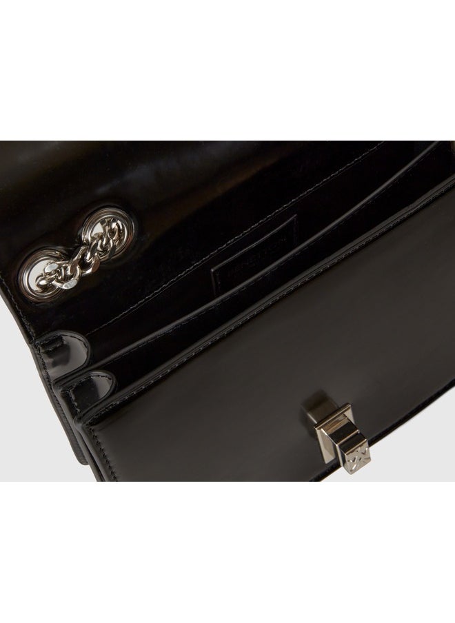 UNITED COLORS OF BENETTON Womens Imitation Leather Fabric Bag St Black  - Image 4