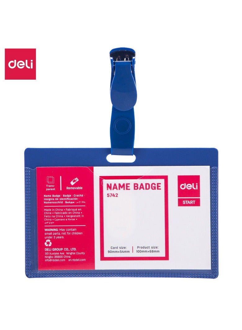 Deli E5742 PP Name Badge with Clip - Blue Card, Pack of 50 - Ideal for Conferences, Schools & Office Use - Image 5