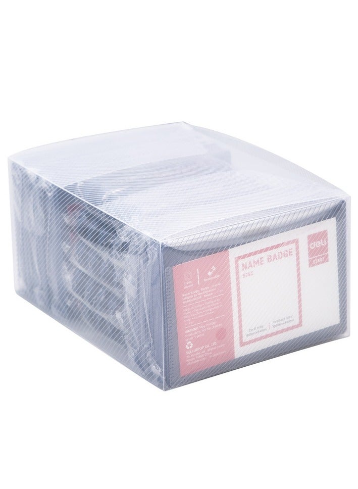 Deli E5742 PP Name Badge with Clip - Blue Card, Pack of 50 - Ideal for Conferences, Schools & Office Use - Image 3