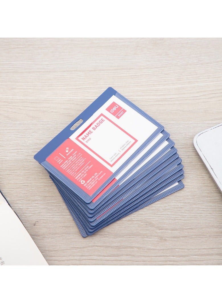 Deli E5742 PP Name Badge with Clip - Blue Card, Pack of 50 - Ideal for Conferences, Schools & Office Use - Image 2