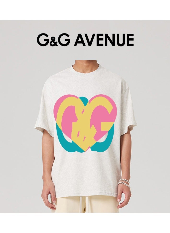 G&G AVENUE Heavy cotton fabric Men's T-shirt, men's Oversized fitting T-shirt, medium weight cotton T-shirt, 100% cotton, round neck  - Image 4