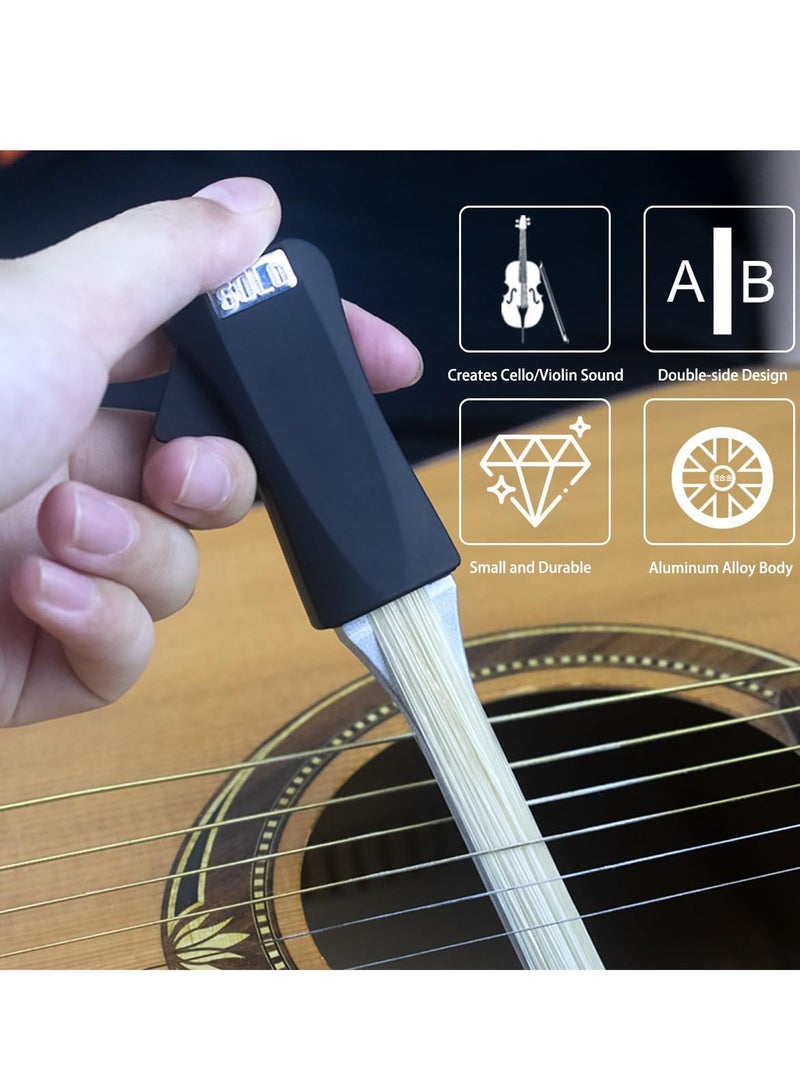 SYOSI Guitar Bow, 2 in 1 Horsehair Carbon Fiber Bow for Guitar, Makes Your Guitar a CelloViolin   Fun and Creative Tools for Steel Stringed Instrument Rosin Included, Guift Idea for Birthday - Image 4
