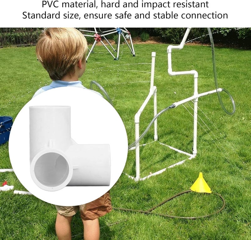 klarako 3 Way Pipe Fittings, 10Pcs 20mm PVC Plastic Right Angle Tee Corner Connector for Water Pipes Furniture Greenhouse Joints (White) - Image 3
