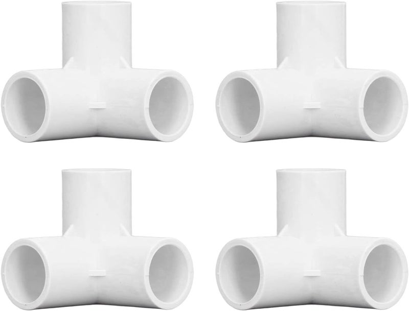 klarako 3 Way Pipe Fittings, 10Pcs 20mm PVC Plastic Right Angle Tee Corner Connector for Water Pipes Furniture Greenhouse Joints (White) - Image 1