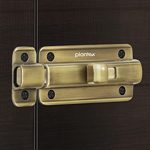 Plantex Premium Heavy Duty Door Stopper/Door Lock Latch for Home and Office Doors/Baby Latch - Pack of 1 (Brass Antique) - Image 1
