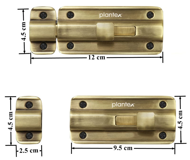 Plantex Premium Heavy Duty Door Stopper/Door Lock Latch for Home and Office Doors/Baby Latch - Pack of 1 (Brass Antique) - Image 3