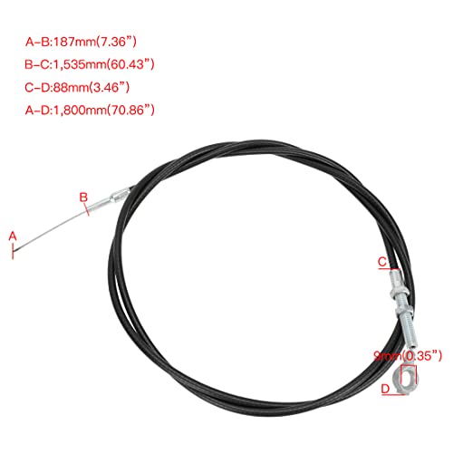 GREHUA 4" Go Kart Brake Band & 71" Throttle Cable Kit Compatible with Predator 212cc 196cc GX160 GX200 6.5hp Manco Bandit Critter 1492 4316 297 Azusa 2251-B Yerf-Dog Yard Cart Mini Bike ATV Parts - Image 3