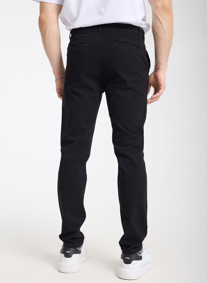 trendyol Black Slim Fit Basic Chino Flexible Gabardine Trousers - Image 5