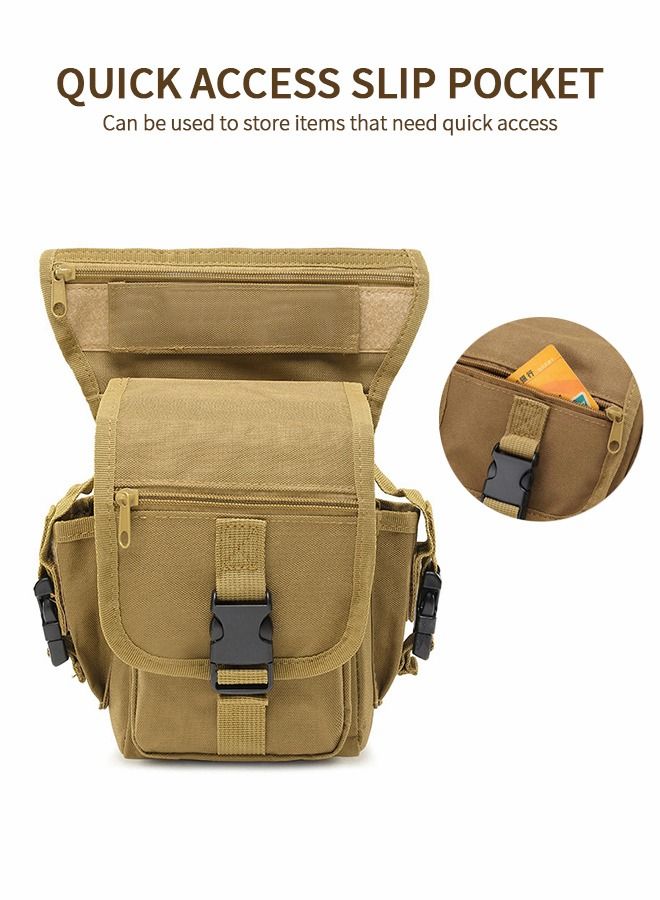 Outdoor Thigh Drop Leg Bag, Multi-Purpose Tool Bags Hiking Waist Packs Tactical Leg Bag Fanny Pack Outdoor Riding Pouch 
