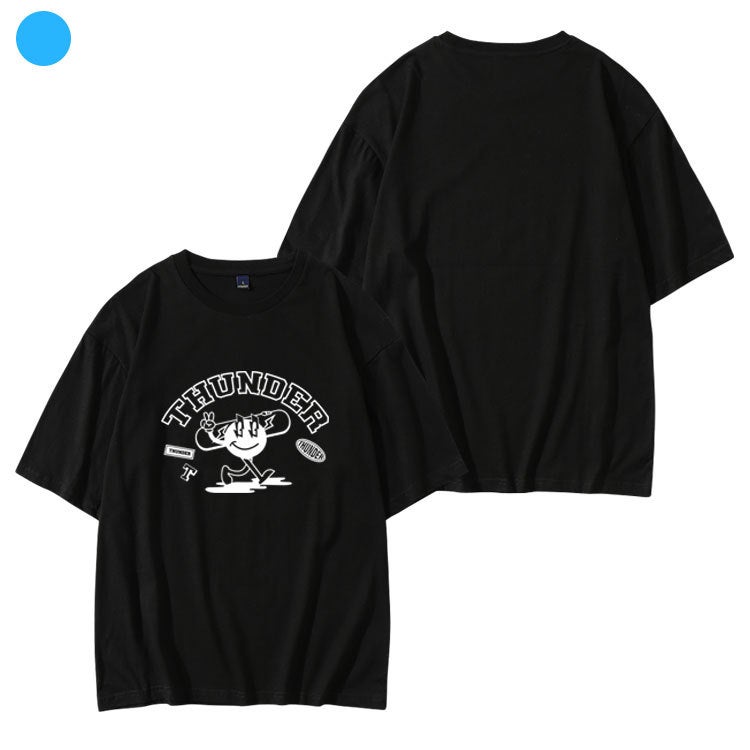 ATEEZ World Tour Concert BREAK THE WALL Same Style Short Sleeve T-shirt Loose Shoulder Print Song Clothes - Image 1