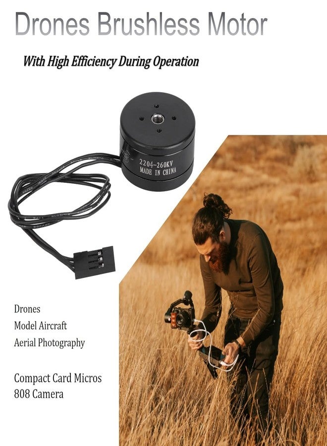 DAUERHAFT Drones Brushless , Motor Brushless Motor , for Gimbal RC Drones , Camera((2204)) (1*Drones Brushless Motor) - Image 2