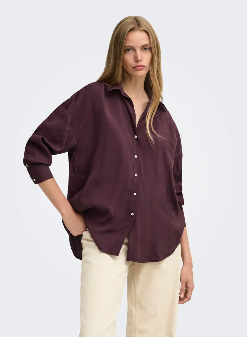 ONLY Onlzazima Long Sleeve Loose Woven Shirt