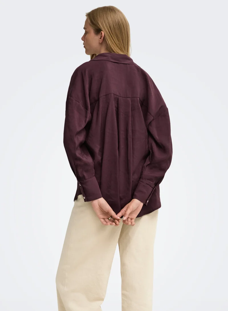 ONLY Onlzazima Long Sleeve Loose Woven Shirt