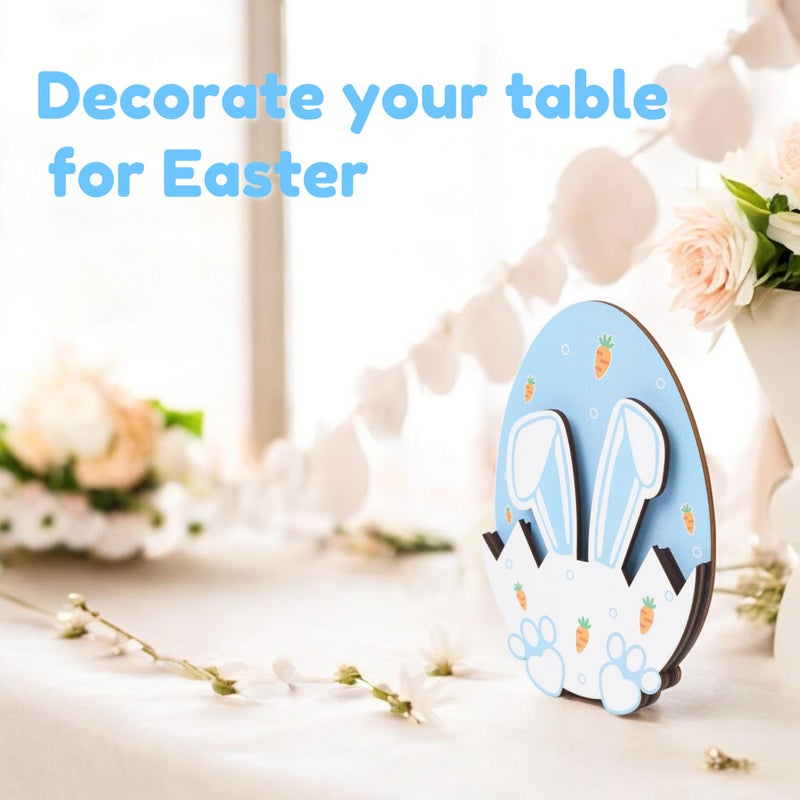 KATINAT Easter Money Holder for Cash, Wooden Bunny Money Gift Card Holder, Easter Basket Stuffers for Teens, Toddles, Kids, Boys, Baby, Grandchildren, Basket Decorations (Blue) - Image 4