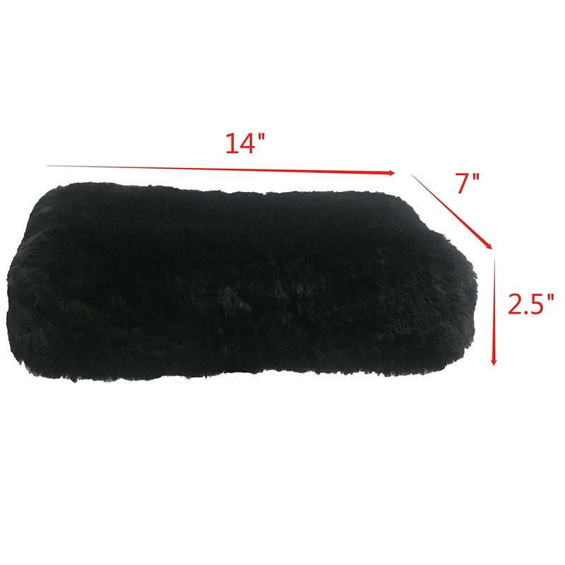 welcomeget Knee Walker Pad Cover-Real Genuine Merino Sheepskin high Comfort Ability Cushion for Knee Scooter Accessory Leg Cart Improves Comfort During Injury Black - Image 3