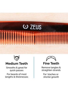 Zeus Handmade Saw Cut Beard Comb Mustache & Beard Grooming Comb For Men (Traditional) V11  - Image 5