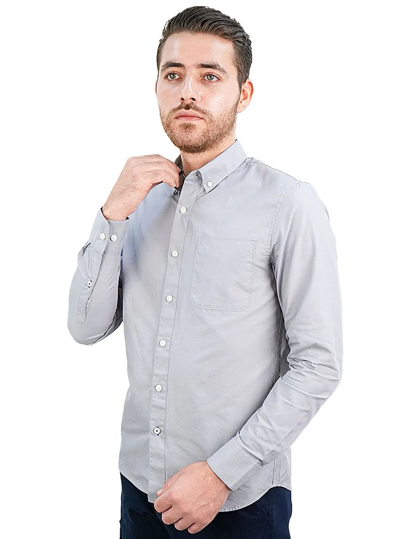 Men's Slim Fit Shirt: 100% Cotton Poplin, Long Sleeve