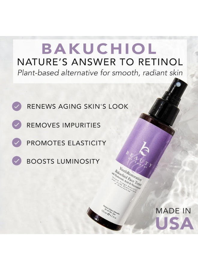 Beauty by Earth Bakuchiol Face Toner - USA Made with Natural & Organic Ingredients, Skin Toner for Oily and Acne Prone Skin, Spray Toner for Aging Skin, Smoothes Fine Lines & Wrinkles, Face Toner for Women Anti Aging Size: 4.5 Fl Oz (Pack of 1) - Image 3