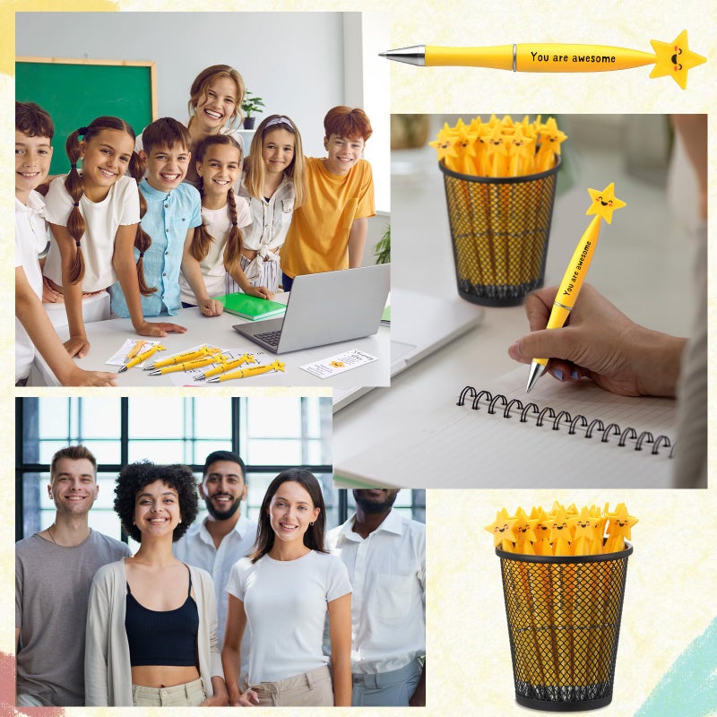 Qilery 50 Employee Appreciation Gifts Bulk Inspirational Star Ballpoint Pens With Motivational Cards Thank You Gifts For Coworkers Office Staff Team Teachers Nurses (Awesome) - Image 5