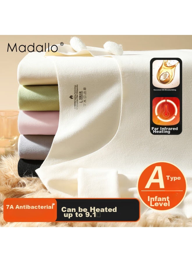 Madallo Modal A-class Coconut Oil Extract Women's Thermal Underwear, Seamless, Heat-generating, Antibacterial, Autumn Top And Pants Set, Round Neck Base Layer  - Image 1