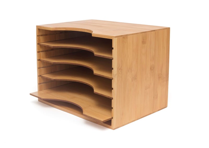 Lipper International Lipper International 811 Bamboo Wood File Organizer with 4 Dividers 12 34 x 9 14 x 9 12