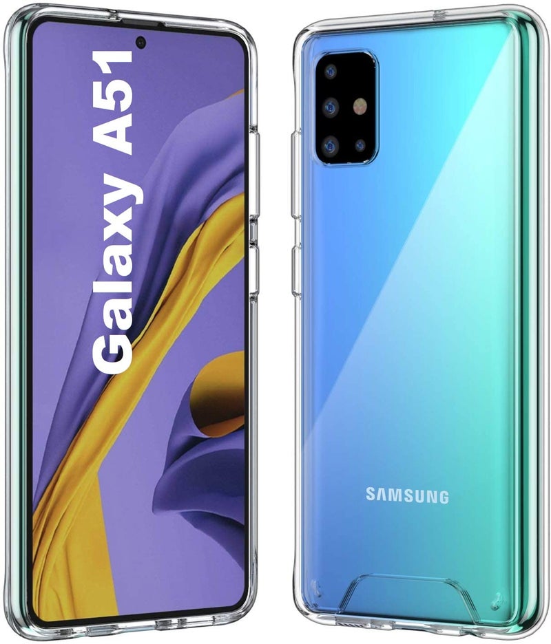 Realcase غطاء خلفي لجهاز سامسونج جالاكسي A51، غلاف شفاف مطاطي كريستالي لجهاز سامسونج جالاكسي A51 - Image 1