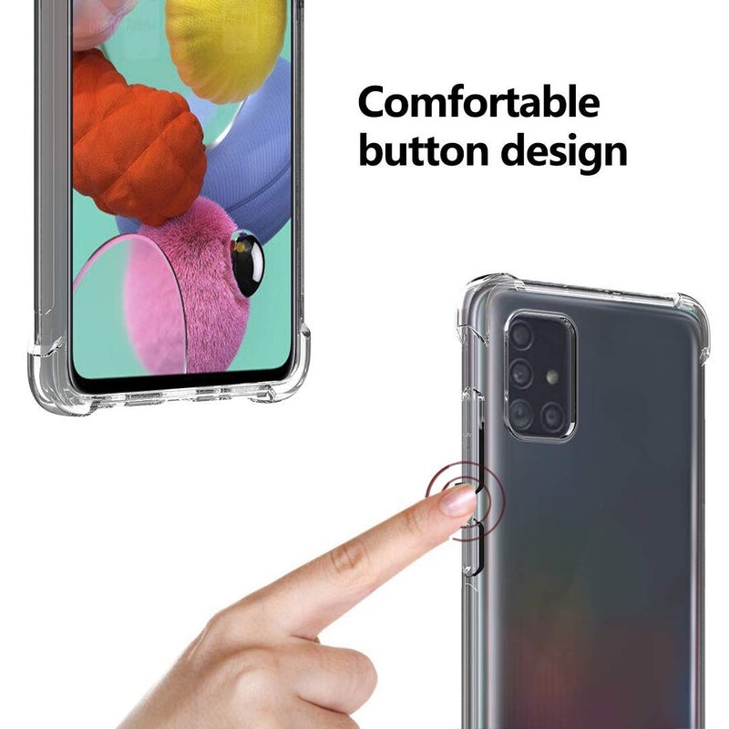 Realcase غطاء خلفي لجهاز سامسونج جالاكسي A51، غلاف شفاف مطاطي كريستالي لجهاز سامسونج جالاكسي A51 - Image 4