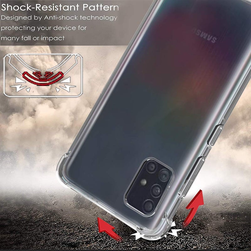 Realcase غطاء خلفي لجهاز سامسونج جالاكسي A51، غلاف شفاف مطاطي كريستالي لجهاز سامسونج جالاكسي A51 - Image 5