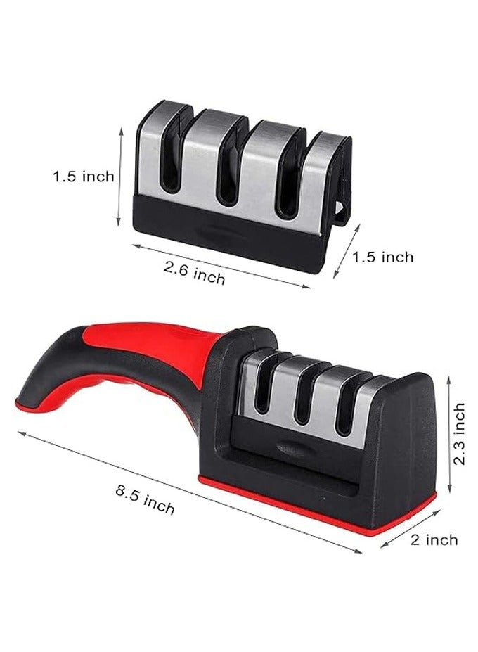 3 in 1 Knife Sharpener with 3 Stages, Handheld Knife Sharpener Helps Repair, Restore, Polish Blades, Including Straight, Serrated Blades and Scissors  - Image 2