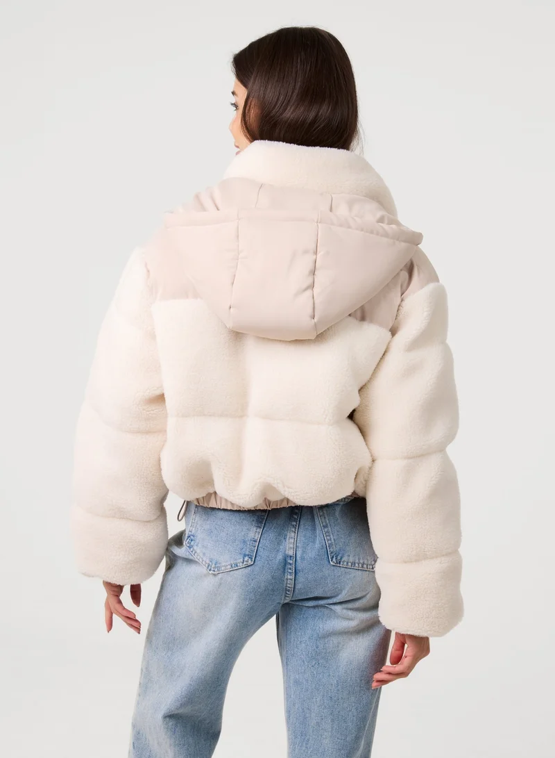 بينك فانيلا Teddy Coat with Hood